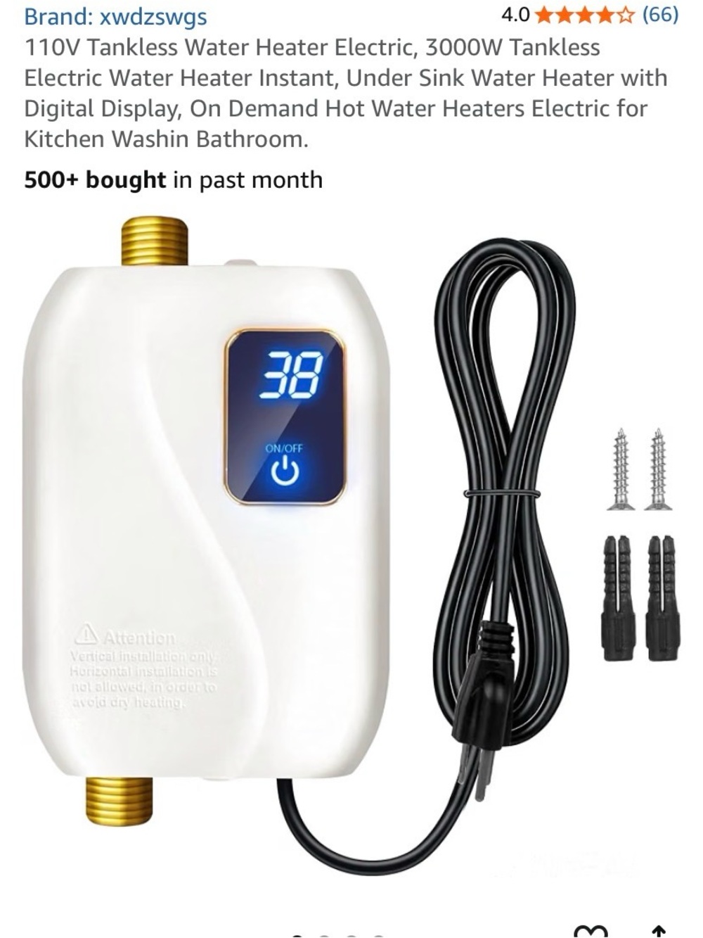 Tankless Water Heater Electric